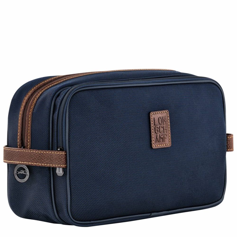 Longchamp Toiletry Bags Blue Women Boxford Toiletry Case Blue - Recycled Canvas