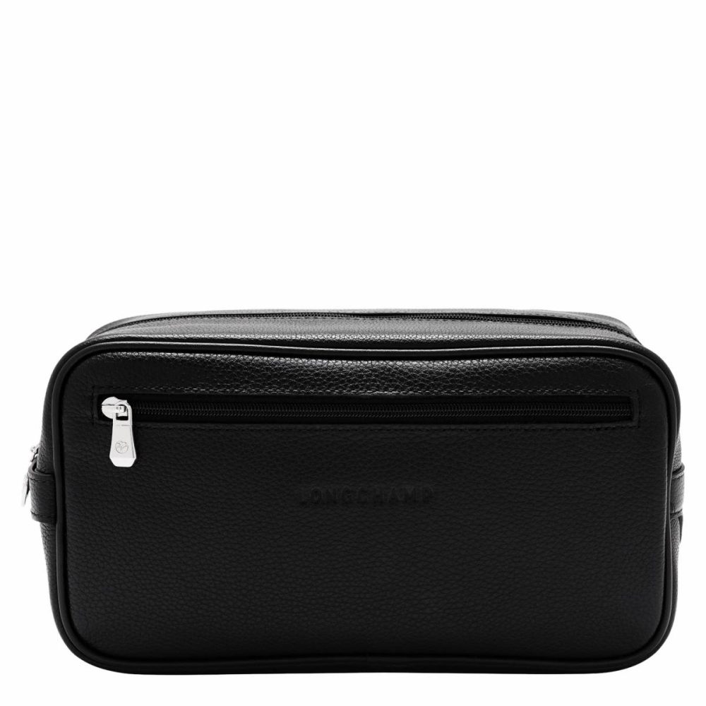 Longchamp Toiletry Bags Women Black Le Foulonné Toiletry Case Black - Leather