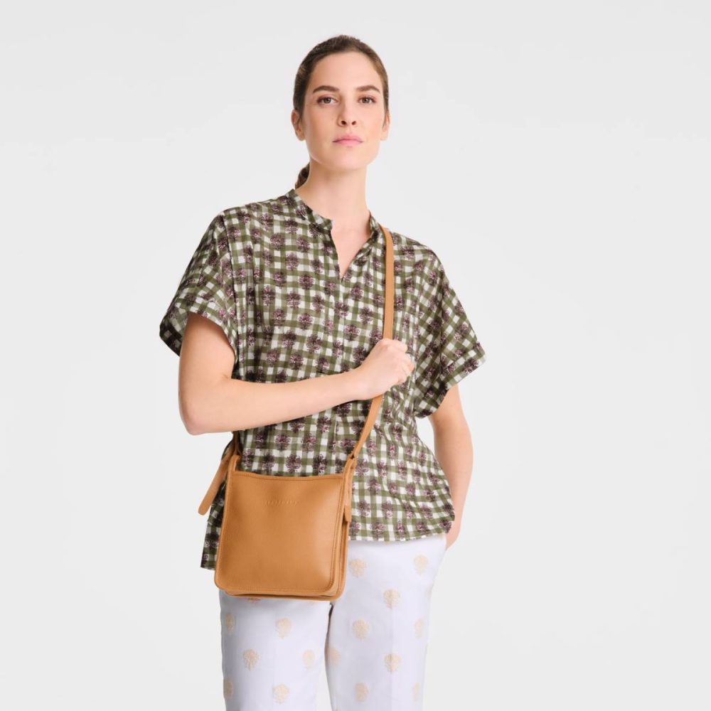 Longchamp Women Le Foulonné S Crossbody Bag Walnut - Leather Leather Bags Walnut - Image 2