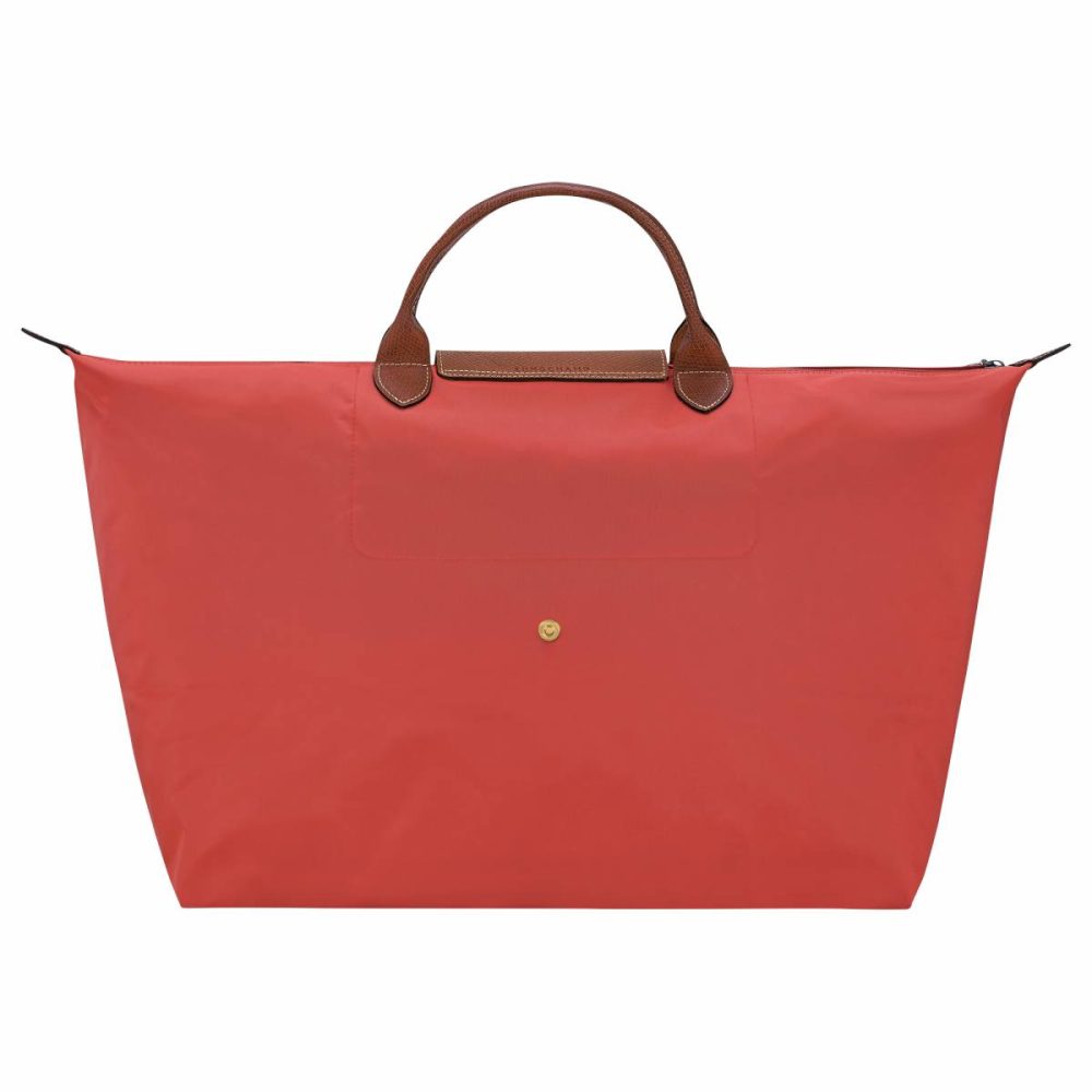 Longchamp Women Le Pliage Original L Travel Bag Tomato - Recycled Canvas Travel Bags Tomato - Image 3