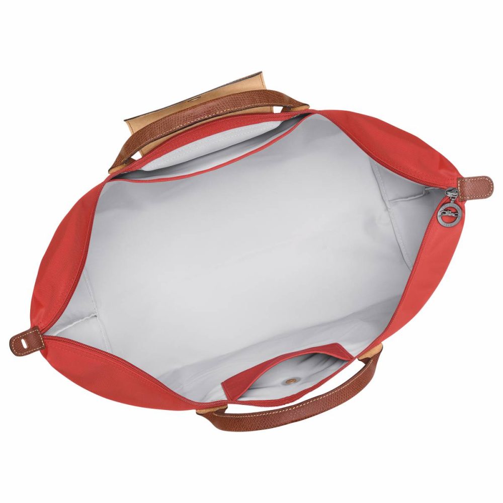 Longchamp Women Le Pliage Original L Travel Bag Tomato - Recycled Canvas Travel Bags Tomato - Image 4
