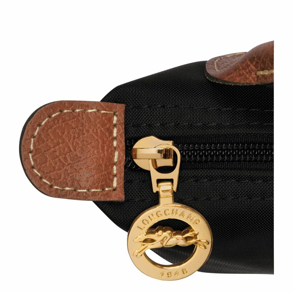 Longchamp Women Le Pliage Original Pouch With Handle Black - Recycled Canvas Pouches & Cases Black - Image 5