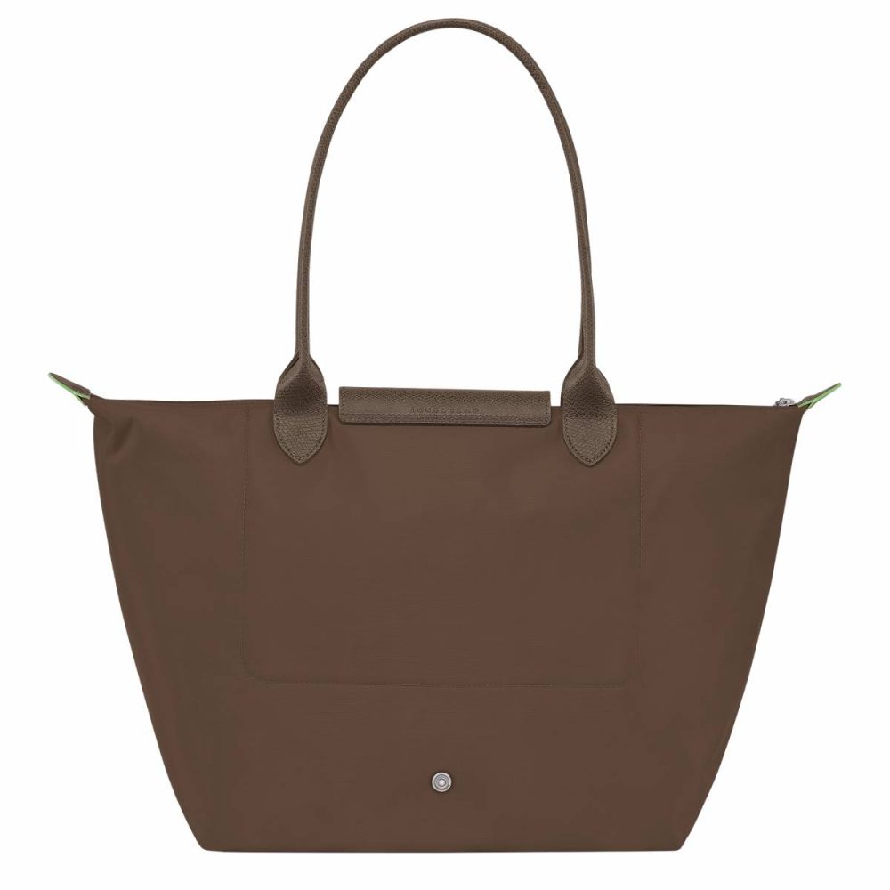 Longchamp Women Terra Le Pliage Green L Tote Bag Terra - Recycled Canvas Shoulder Bags - Image 2