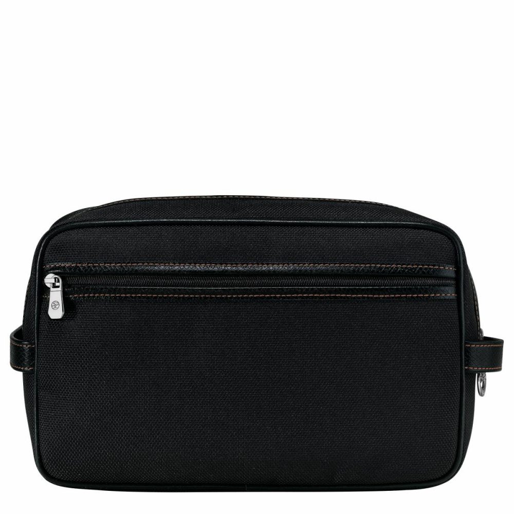 Longchamp Women Toiletry Bags Black Boxford Toiletry Case Black - Recycled Canvas - Image 2
