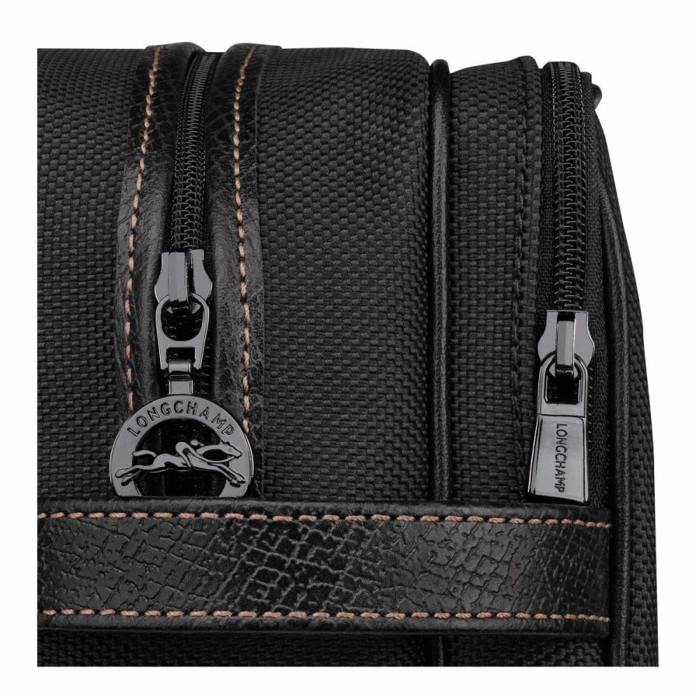 Longchamp Women Toiletry Bags Black Boxford Toiletry Case Black - Recycled Canvas - Image 3