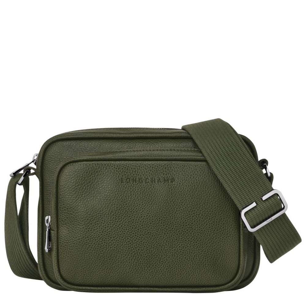 Men Leather Bags Longchamp Khaki Le Foulonné S Camera Bag Khaki - Leather