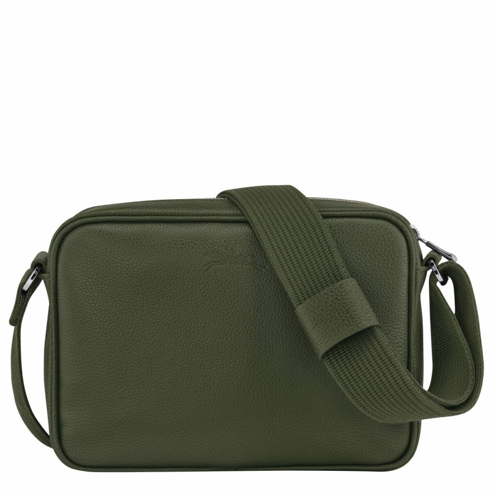 Men Leather Bags Longchamp Khaki Le Foulonné S Camera Bag Khaki - Leather - Image 4