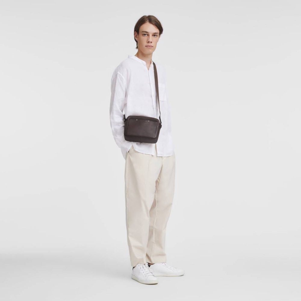 Men Longchamp Sur Seine Camera Bag Mocha - Leather Leather Bags Mocha - Image 2