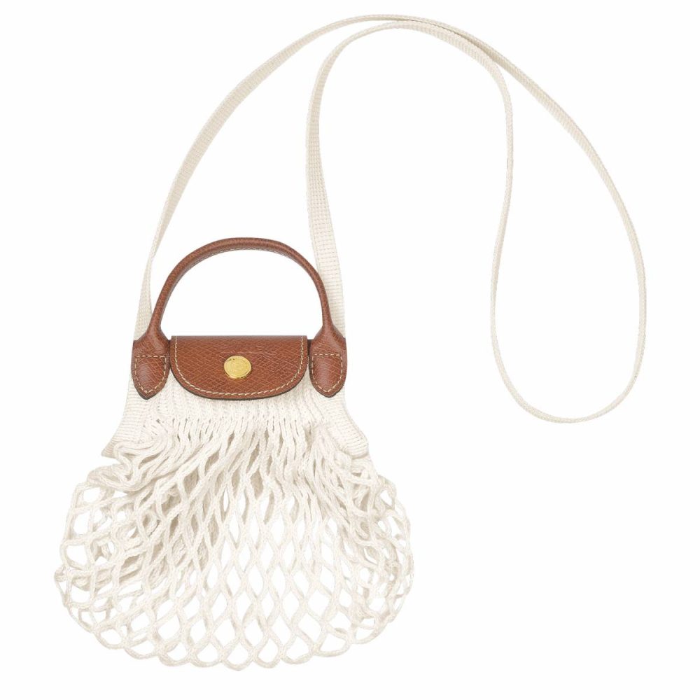 Mini Bags Women Ecru Longchamp Le Pliage Filet Xs Mesh Bag Ecru - Canvas