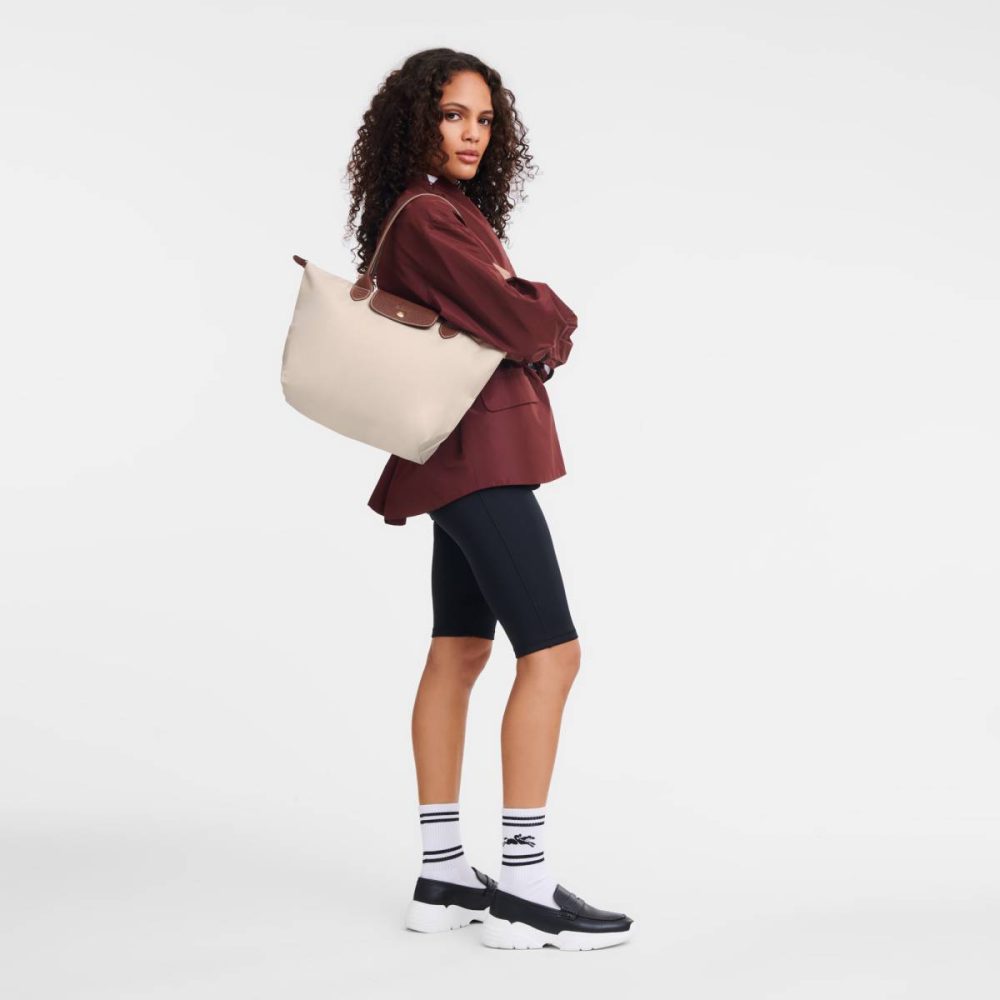 Paper Longchamp Women Le Pliage Original M Tote Bag Paper - Recycled Canvas Shoulder Bags