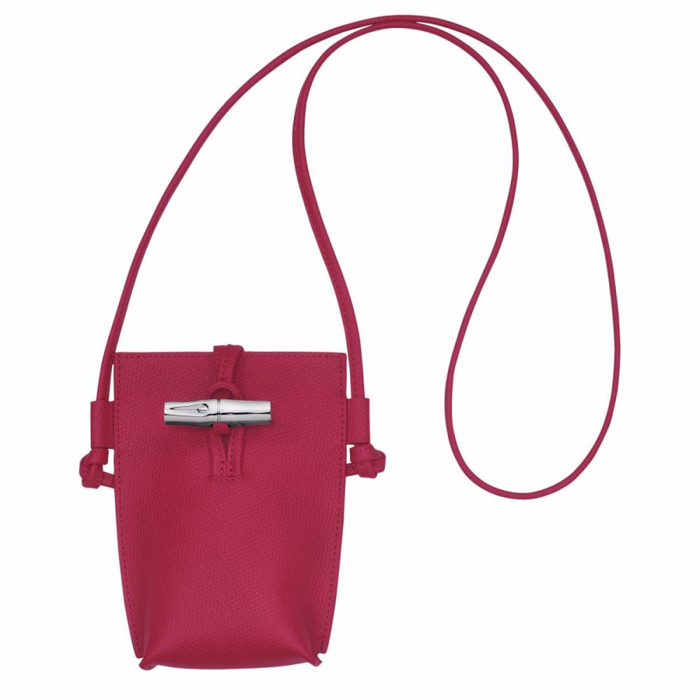 Phone Cases Beetroot Women Longchamp Le Roseau Phone Case Beetroot - Leather