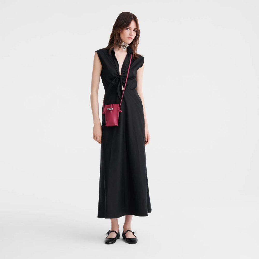 Phone Cases Beetroot Women Longchamp Le Roseau Phone Case Beetroot - Leather - Image 2