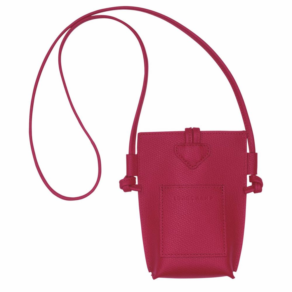 Phone Cases Beetroot Women Longchamp Le Roseau Phone Case Beetroot - Leather - Image 4