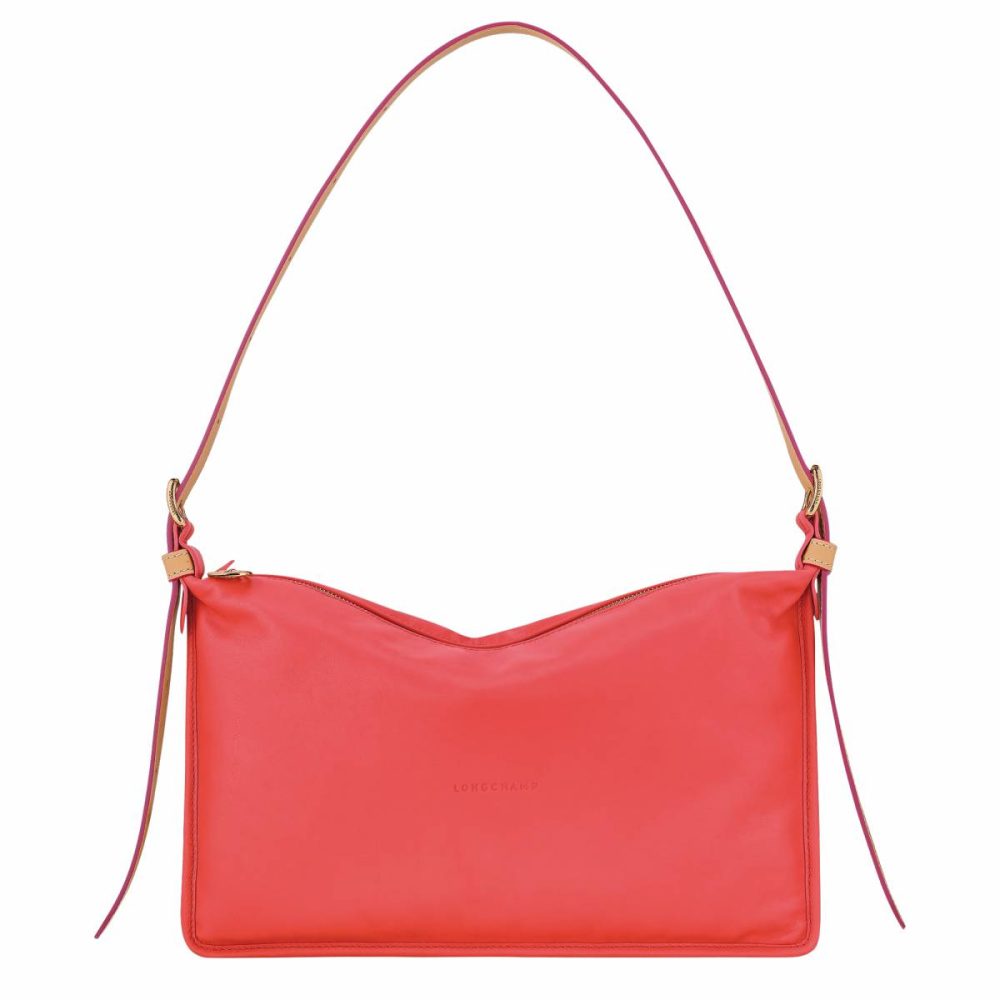 Smoothie M Crossbody Bag Tomato - Leather Women Longchamp Tomato Leather Bags