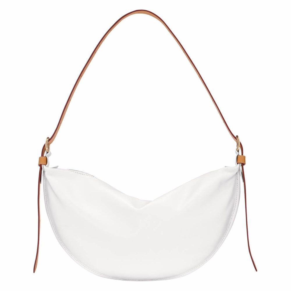 Smoothie M Crossbody Bag White - Leather Women Longchamp Leather Bags White - Image 4
