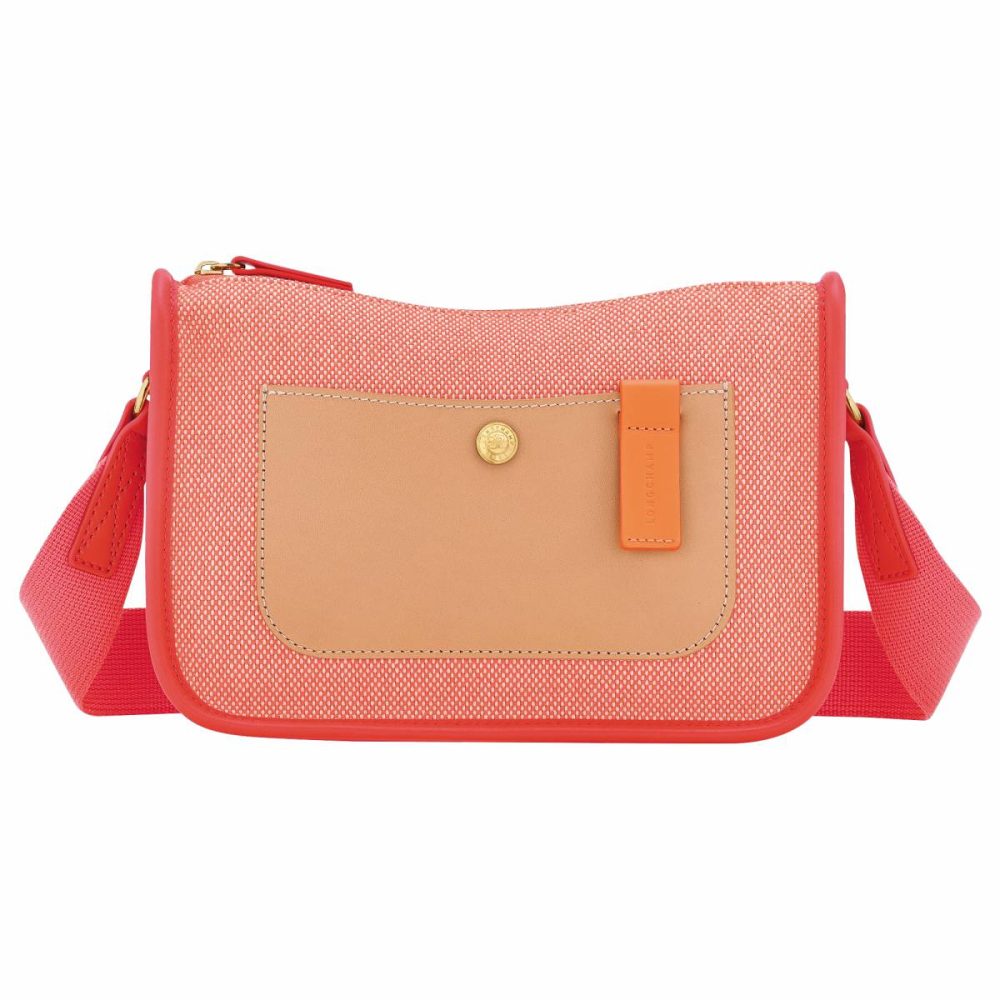 Tomato Le Foulonné S Crossbody Bag Tomato - Canvas Longchamp Crossbody Bags Women