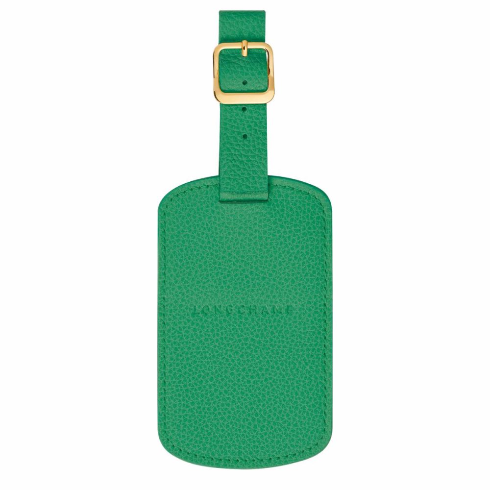 Travel Accessories Le Foulonné Luggage Tag Green - Leather Women Longchamp Green