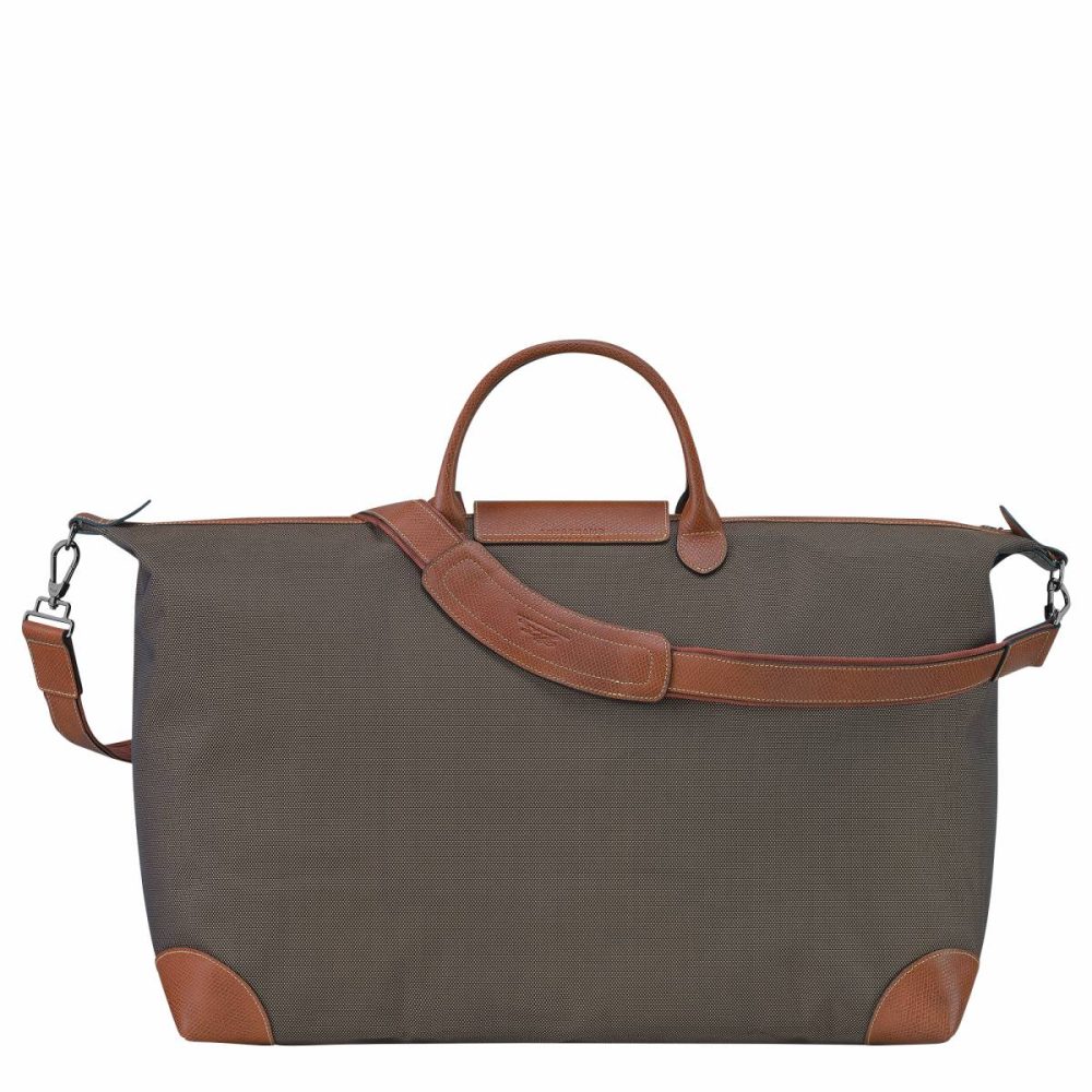 Travel Bags Longchamp Boxford Xl Travel Bag Brown - Recycled Canvas Brown Women - Image 3