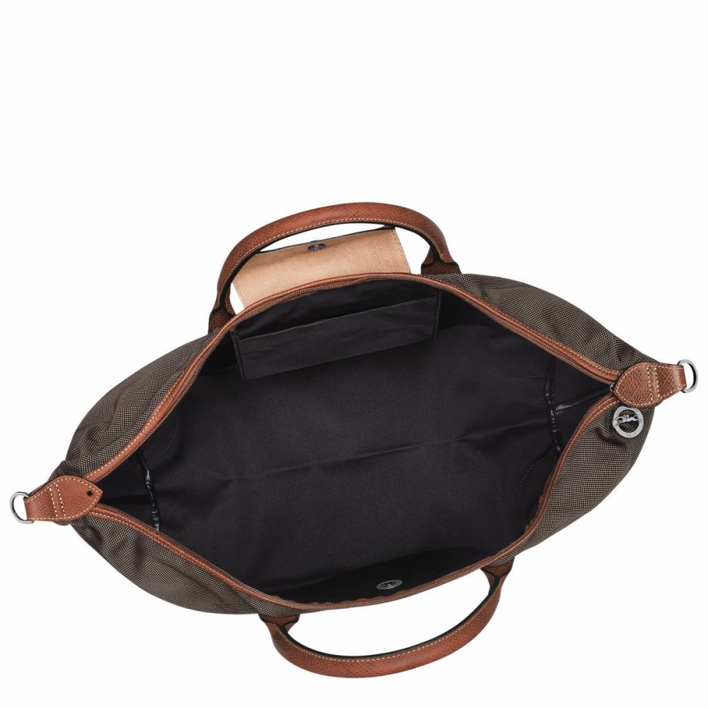 Travel Bags Longchamp Boxford Xl Travel Bag Brown - Recycled Canvas Brown Women - Image 4