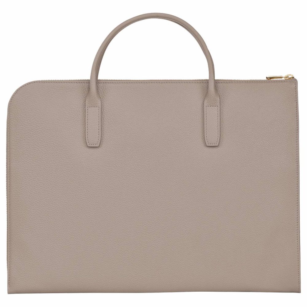 Turtledove Le Foulonné S Briefcase Turtledove - Leather Women Longchamp Leather Bags - Image 4