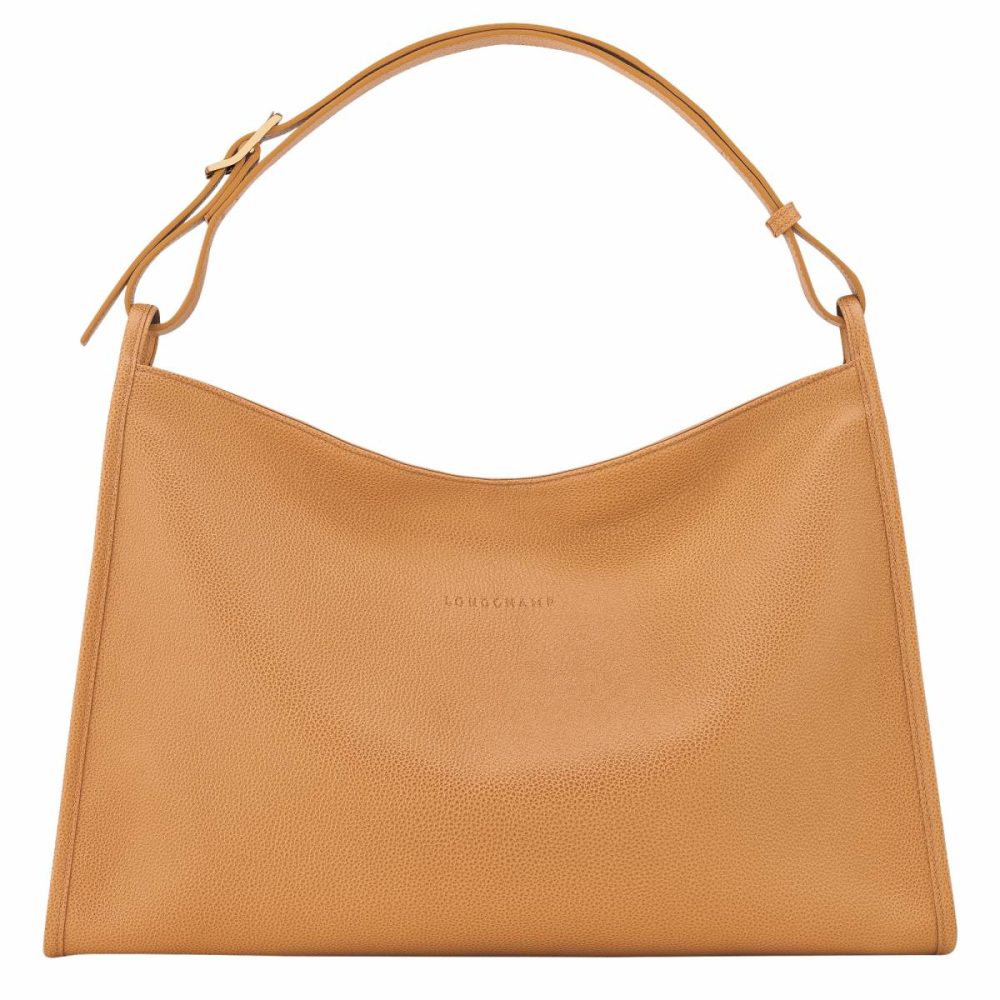 Walnut Longchamp Women Le Foulonné Xl Shoulder Bag Walnut - Leather Leather Bags