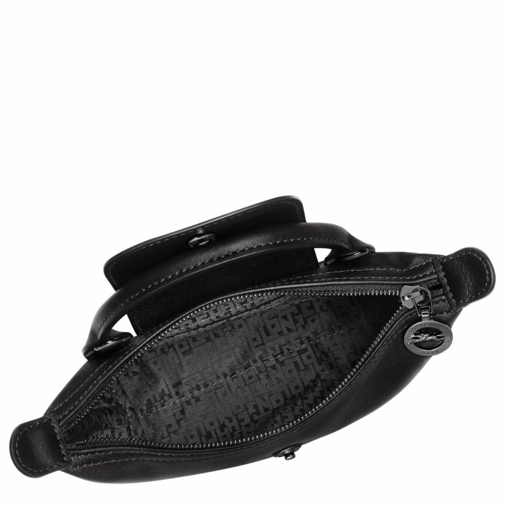 Women Black Le Pliage Xtra Xs Pouch Black - Leather Longchamp Leather Bags - Image 4