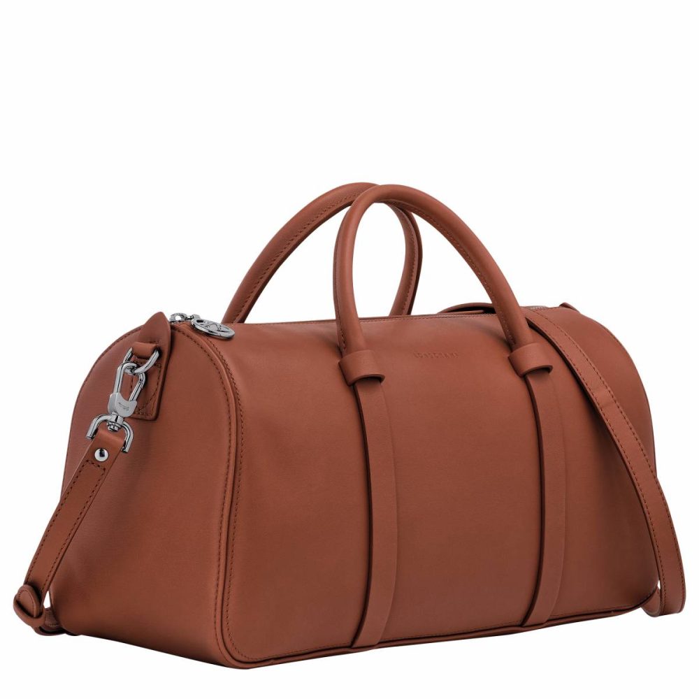 Women Daylong L Handbag Cognac - Leather Cognac Leather Bags Longchamp - Image 3