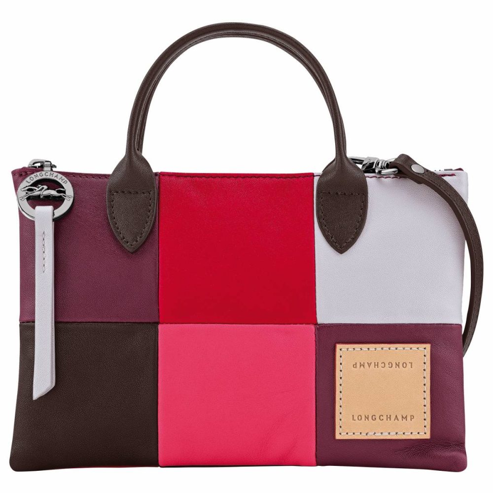 Women Eggplant Longchamp Leather Bags Re-Play Xs Handbag Eggplant - Leather