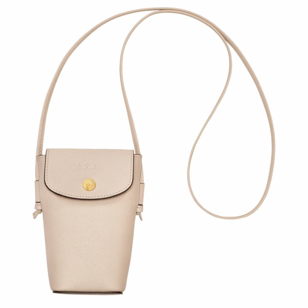 Women Épure Phone Case With Leather Lace Paper - Leather Paper Longchamp Phone Cases