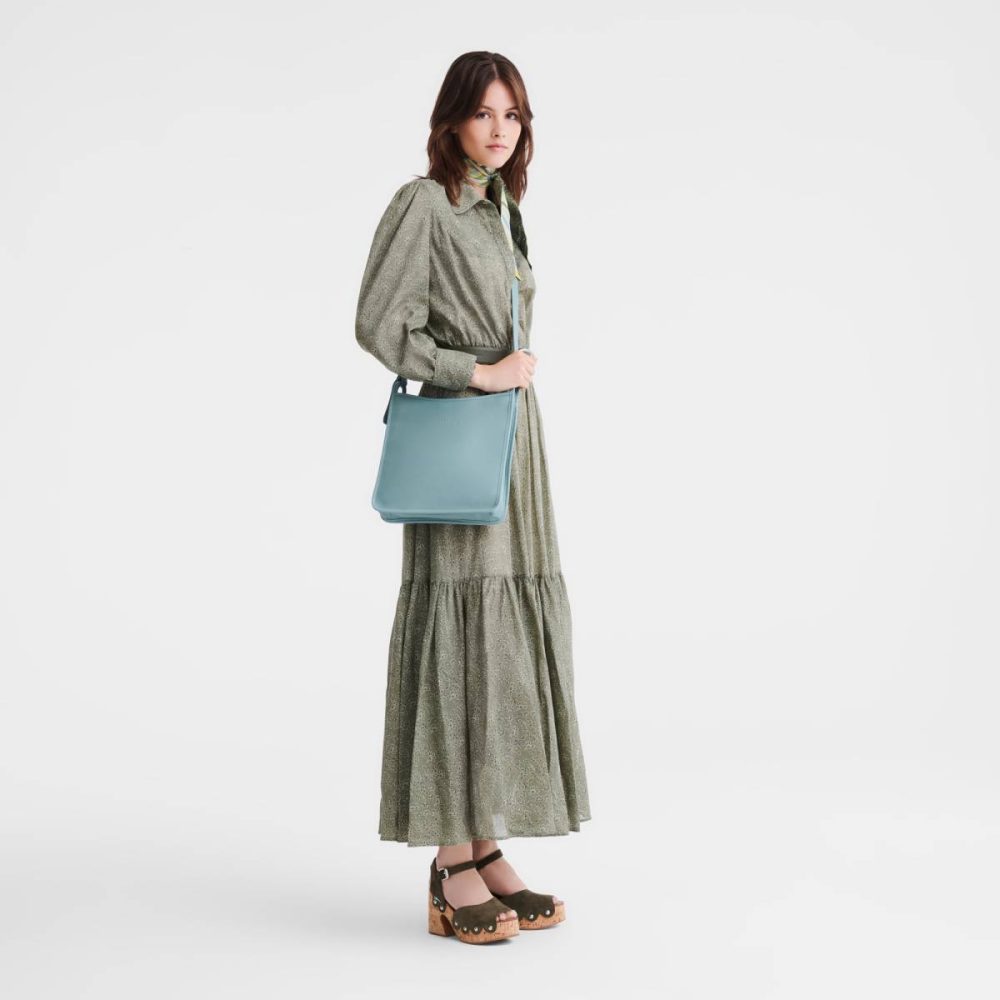 Women Eucalyptus Leather Bags Longchamp Le Foulonné M Crossbody Bag Eucalyptus - Leather - Image 2