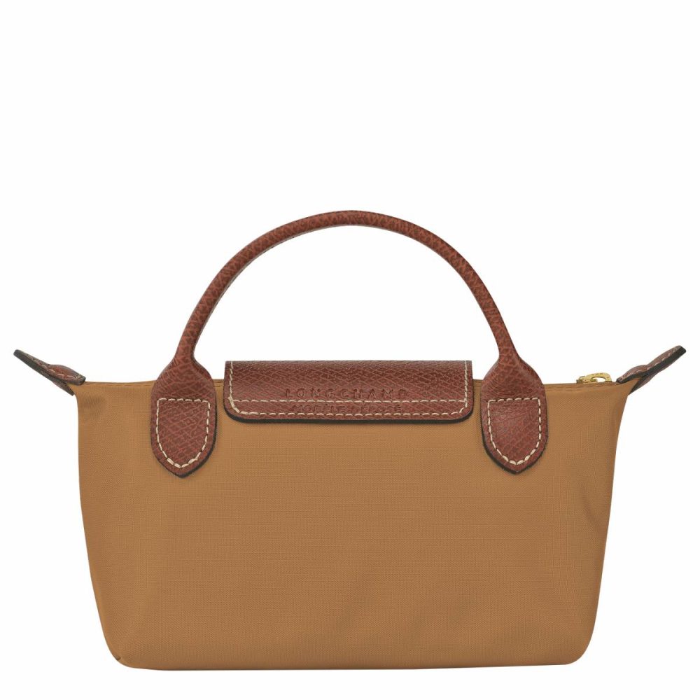 Women Fawn Le Pliage Original Pouch With Handle Fawn - Recycled Canvas Pouches & Cases Longchamp - Image 3