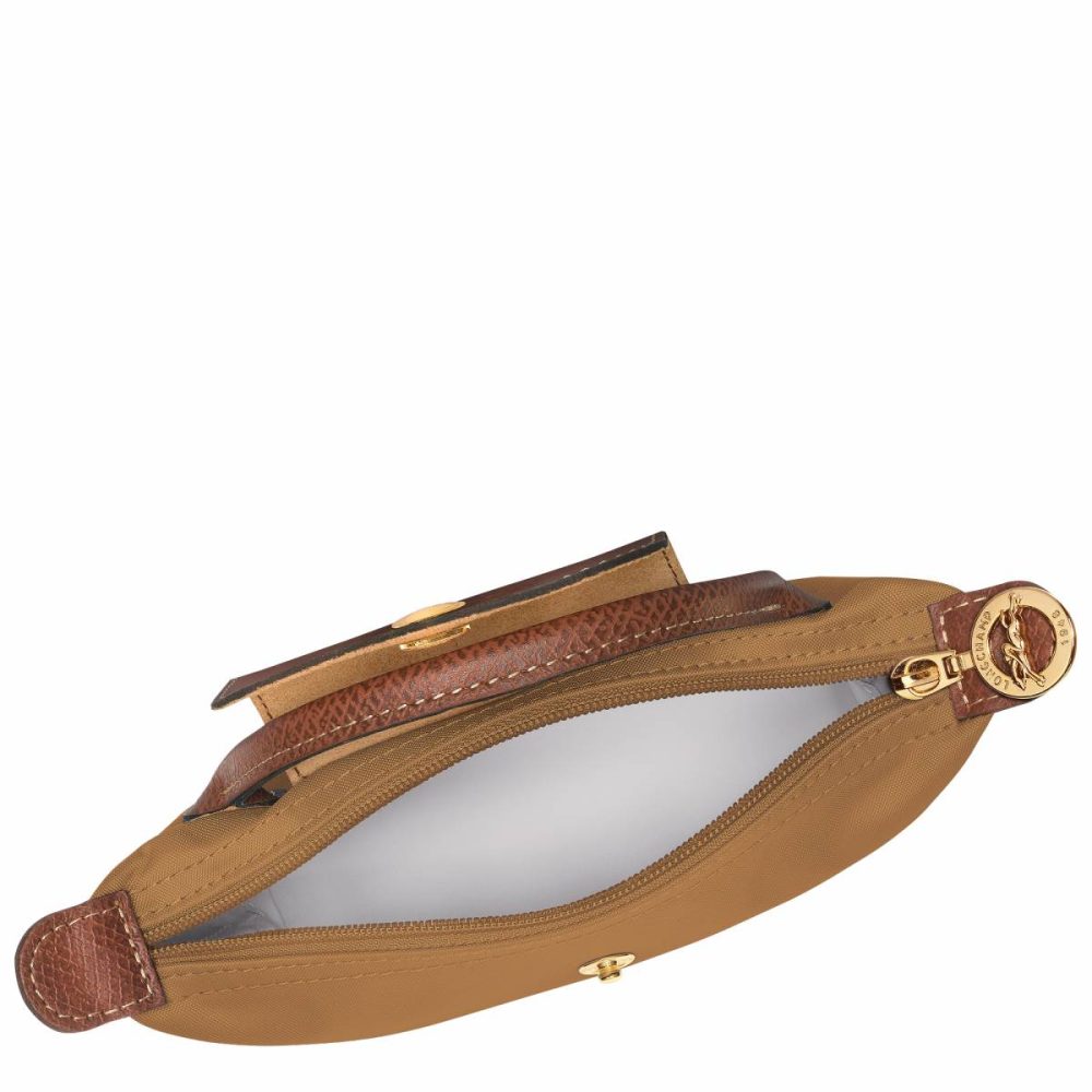 Women Fawn Le Pliage Original Pouch With Handle Fawn - Recycled Canvas Pouches & Cases Longchamp - Image 4