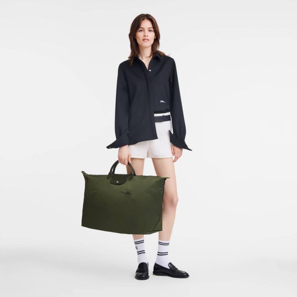 Women Forest Longchamp Travel Bags Le Pliage Green Xl Travel Bag Forest - Recycled Canvas