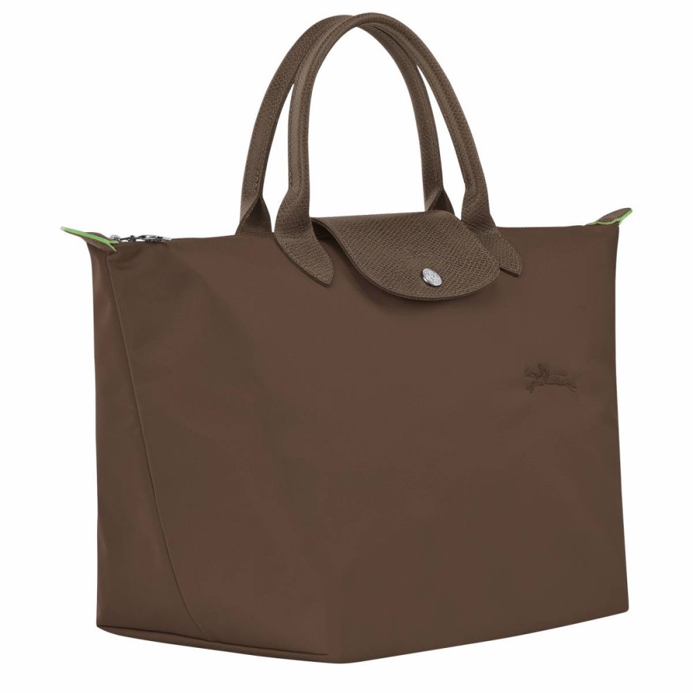 Women Le Pliage Green M Handbag Terra - Recycled Canvas Terra Handbags Longchamp