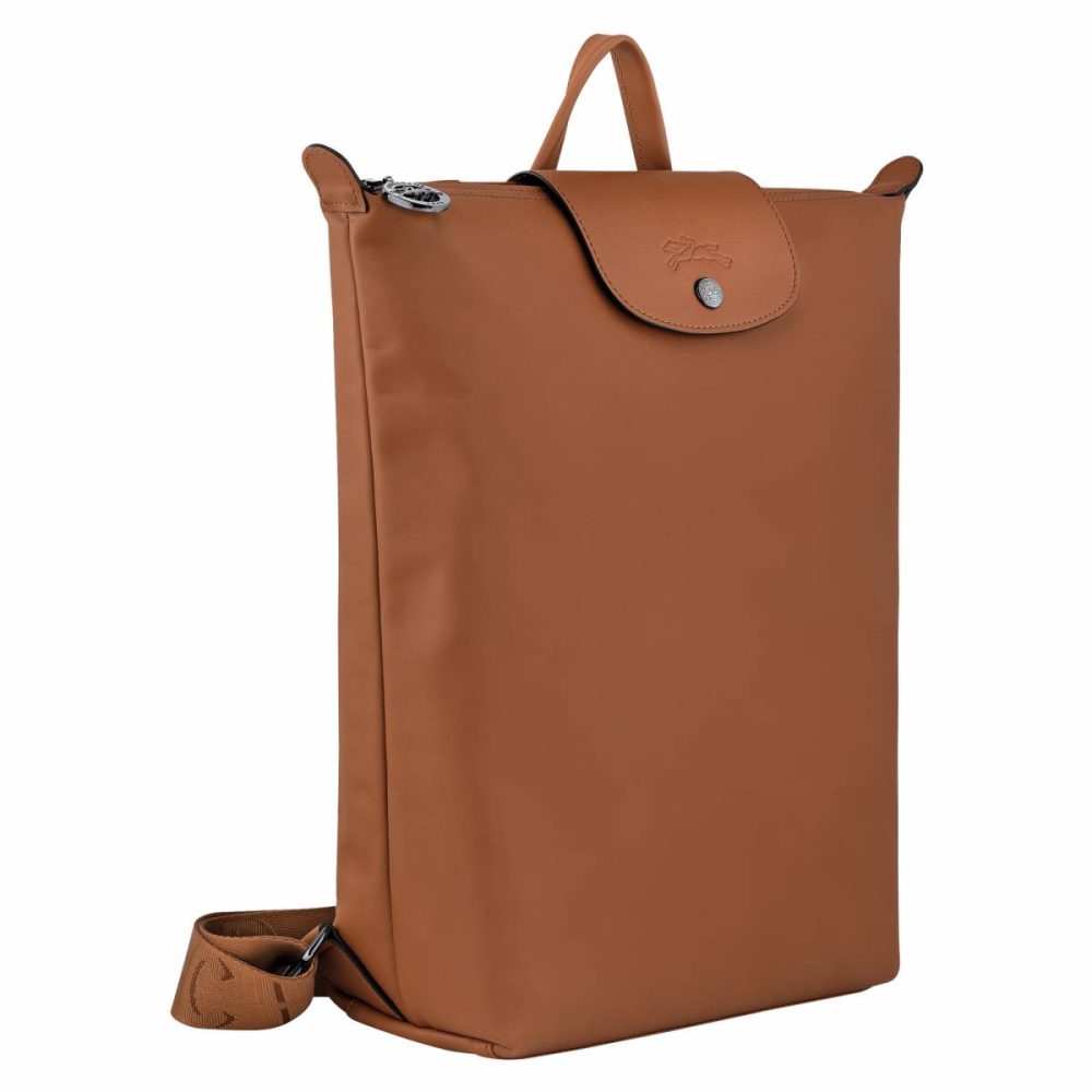 Women Le Pliage Xtra M Backpack Cognac - Leather Leather Bags Cognac Longchamp - Image 3