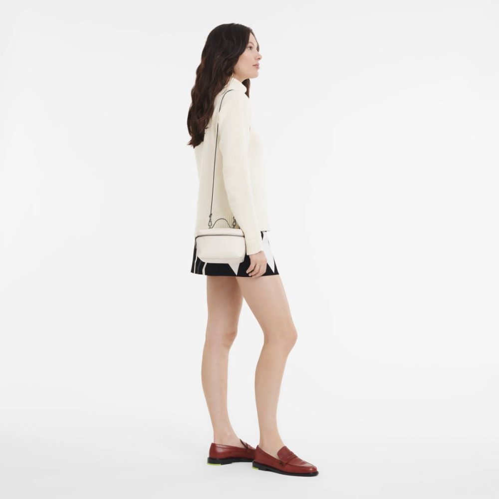 Women Le Pliage Xtra Xs Vanity Ecru - Leather Ecru Longchamp Leather Bags - Image 2