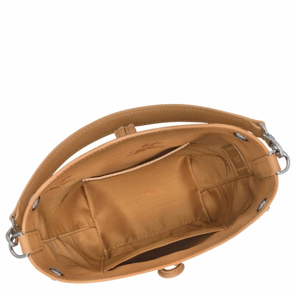 Women Le Roseau Xs Bucket Bag Walnut - Leather Leather Bags Walnut Longchamp - Image 5