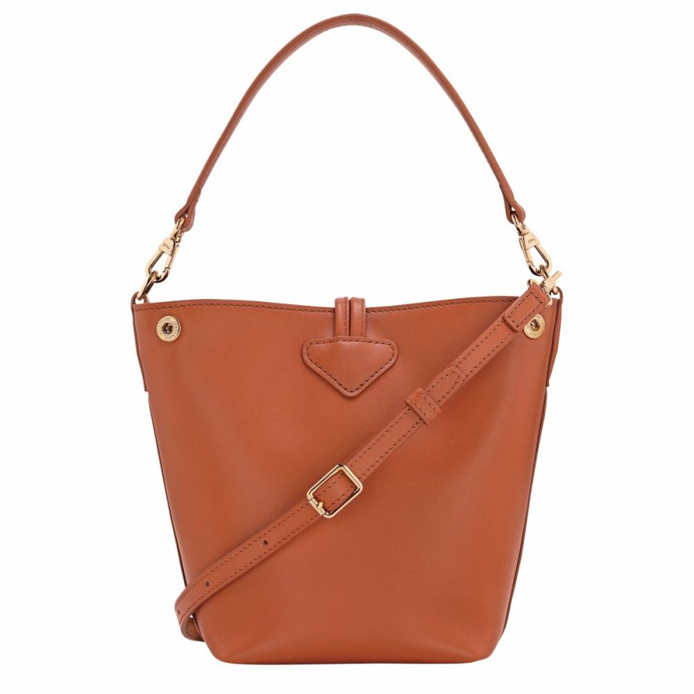 Women Leather Bags Bark Le Roseau Xs Bucket Bag Bark - Leather Longchamp - Image 4