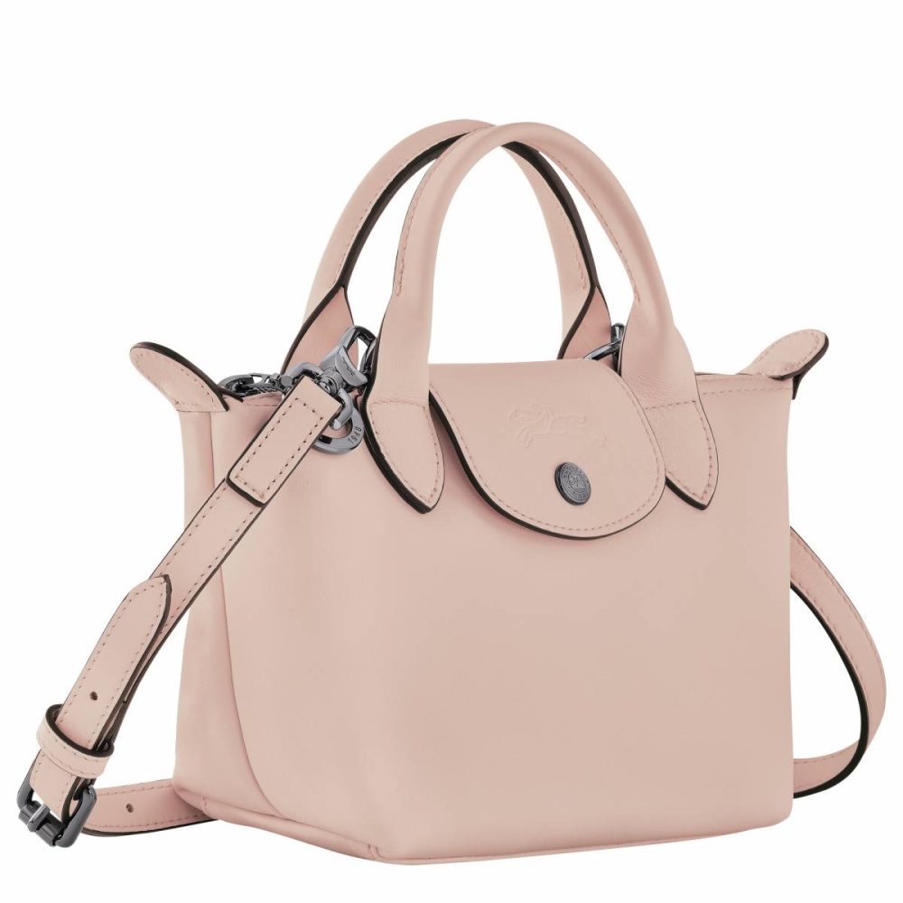Women Leather Bags Nude Longchamp Le Pliage Xtra Xs Handbag Nude - Leather - Image 3