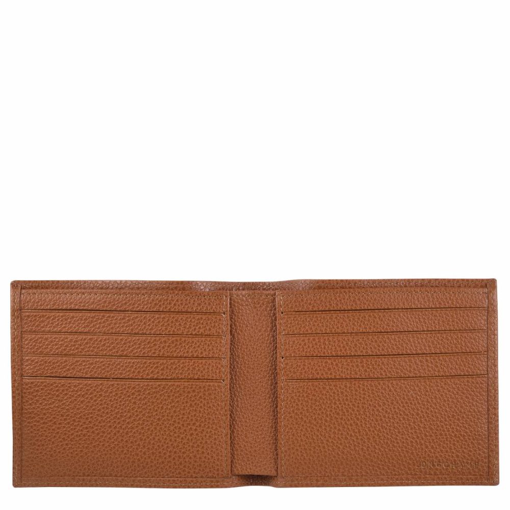 Women Leather Wallets Le Foulonné Wallet Caramel - Leather Caramel Longchamp - Image 2