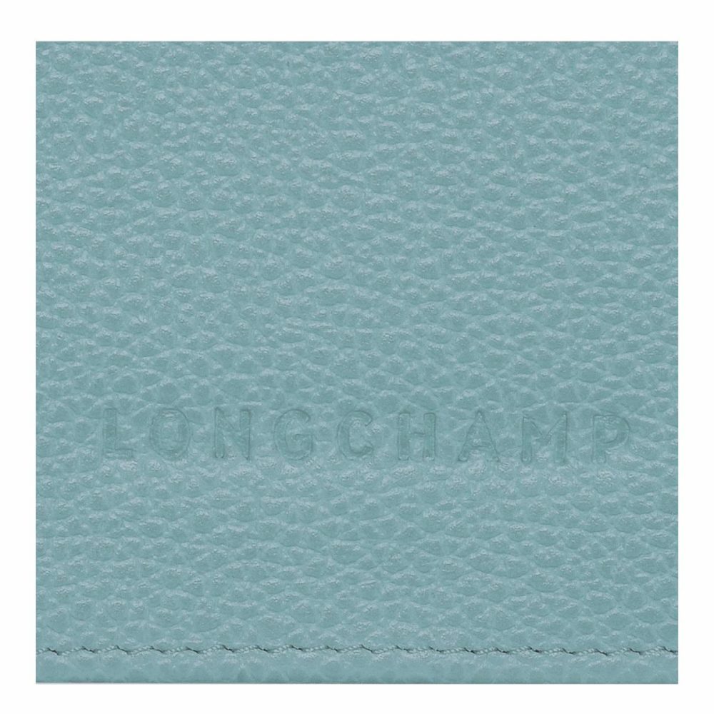 Women Leather Wallets Longchamp Le Foulonné Continental Wallet Eucalyptus - Leather Eucalyptus - Image 4