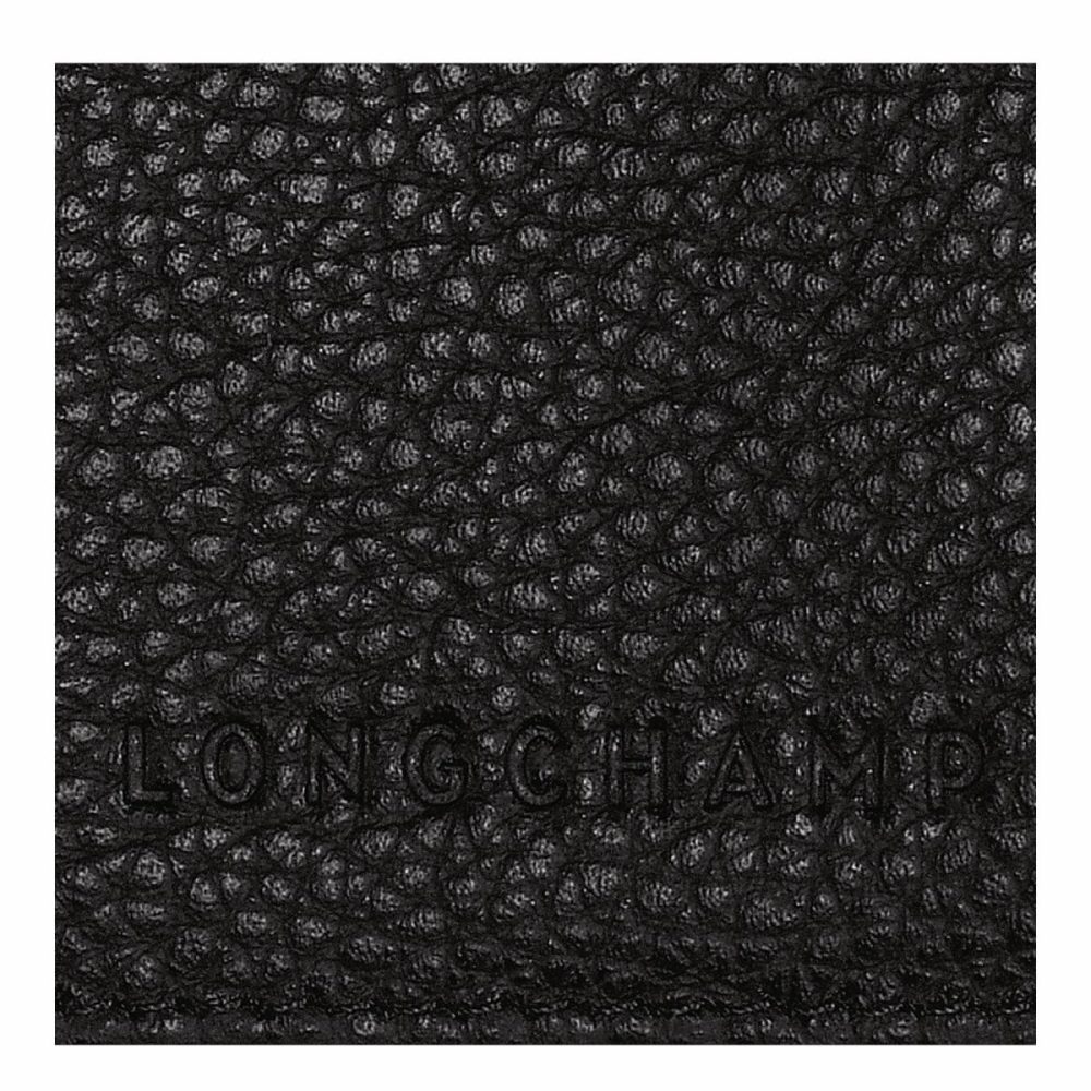 Women Longchamp Black Le Foulonné Passport Cover Black - Leather Pouches & Cases - Image 4