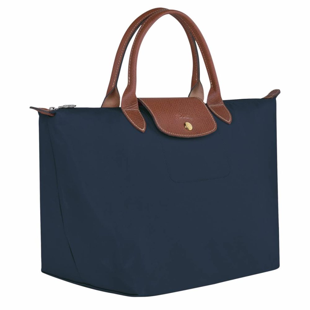 Women Longchamp Handbags Navy Le Pliage Original M Handbag Navy - Recycled Canvas - Image 2