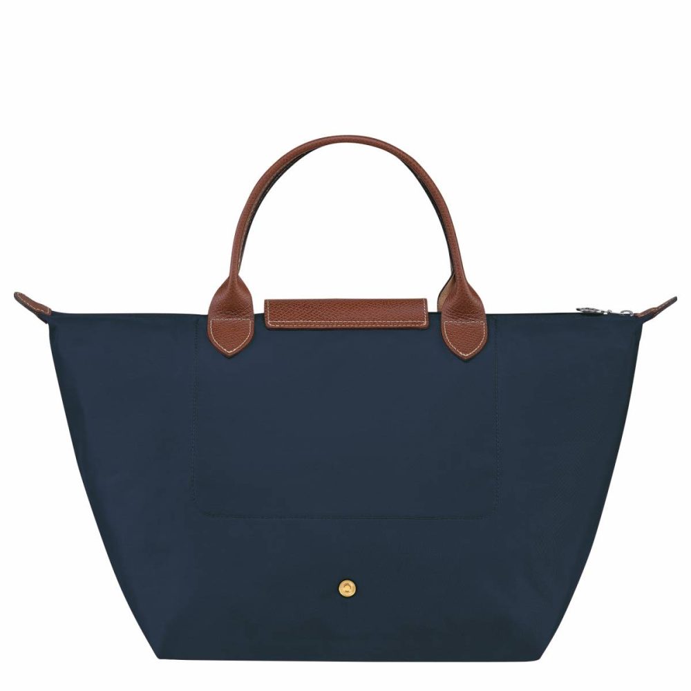 Women Longchamp Handbags Navy Le Pliage Original M Handbag Navy - Recycled Canvas - Image 3