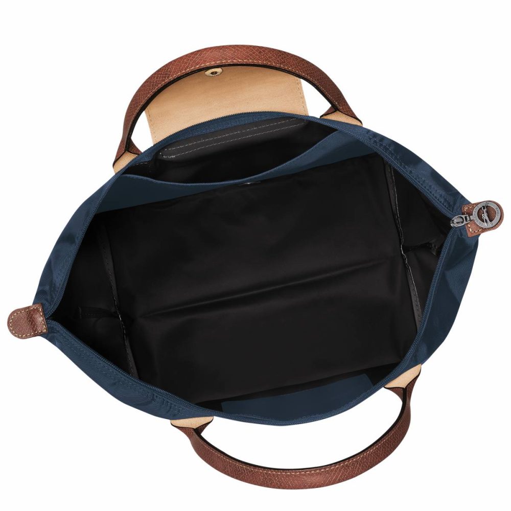 Women Longchamp Handbags Navy Le Pliage Original M Handbag Navy - Recycled Canvas - Image 4