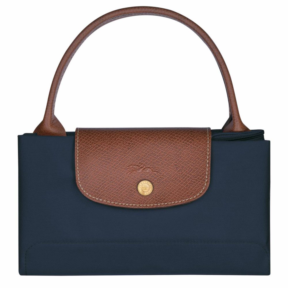 Women Longchamp Handbags Navy Le Pliage Original M Handbag Navy - Recycled Canvas - Image 5