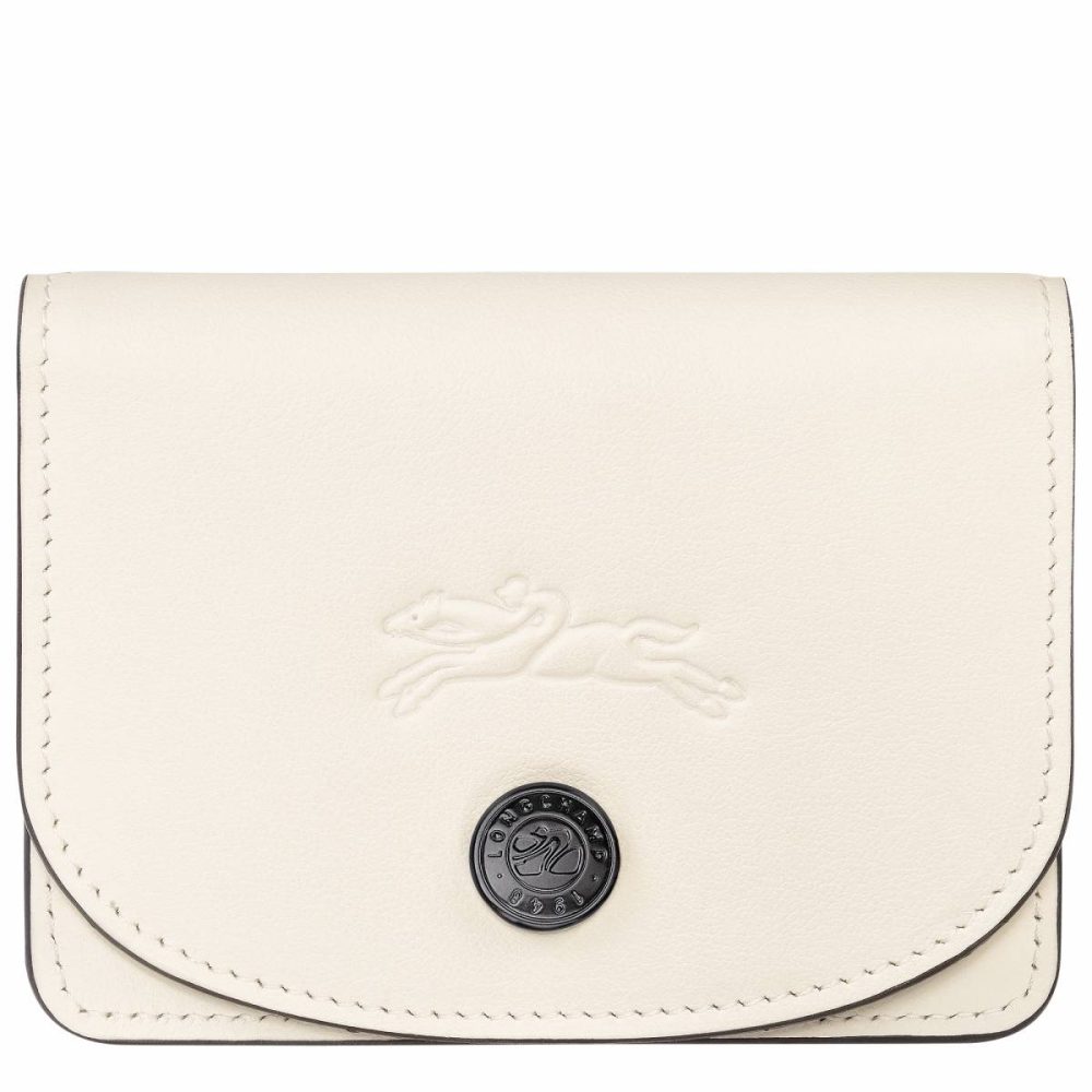 Women Longchamp Le Pliage Xtra Card Holder Ecru - Leather Cardholders & Coin Purses Ecru