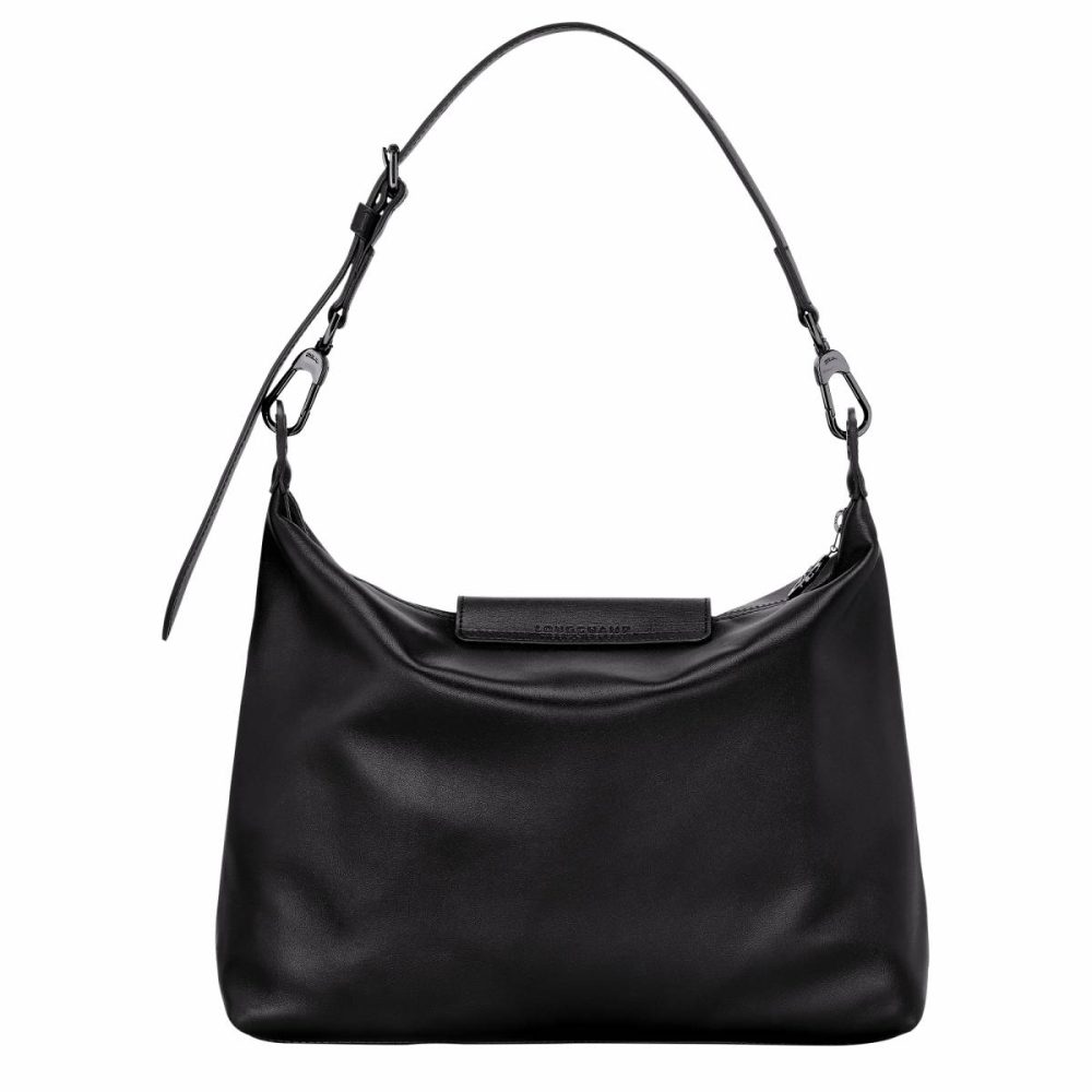 Women Longchamp Le Pliage Xtra M Hobo Bag Black - Leather Black Leather Bags - Image 4
