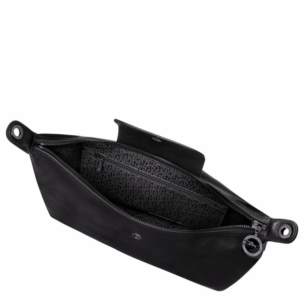 Women Longchamp Le Pliage Xtra M Hobo Bag Black - Leather Black Leather Bags - Image 5