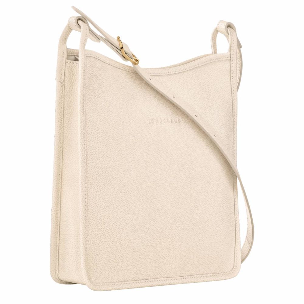 Women Longchamp Leather Bags Paper Le Foulonné M Crossbody Bag Paper - Leather - Image 3